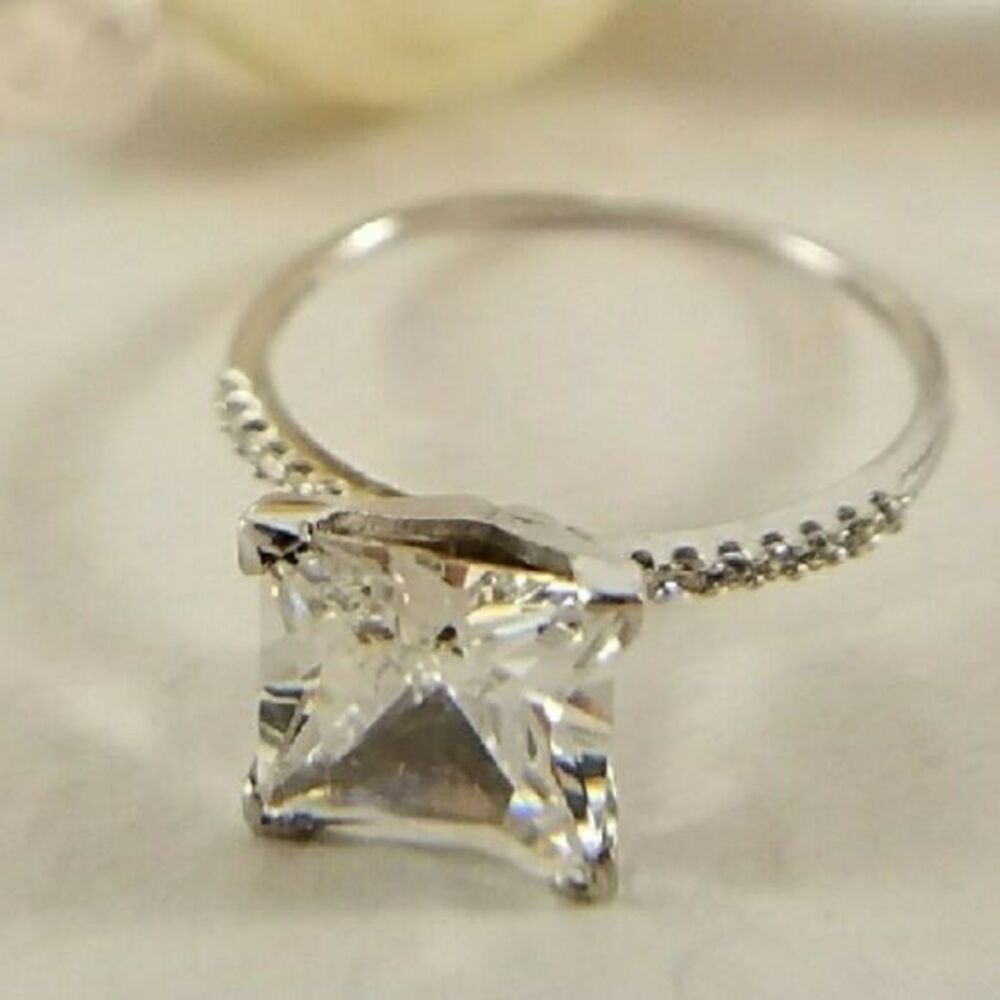 Dainty 1.5ct White Gold Princess Engagement Ring